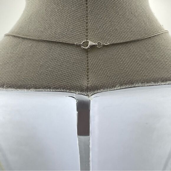 Italy 925 Sterling Silver Snake Chain Silver Beaded Dainty Trendy Necklace - Picture 5 of 8